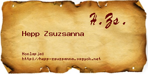 Hepp Zsuzsanna névjegykártya